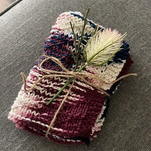 Handmade multicolored knitted washcloths/dishcloths